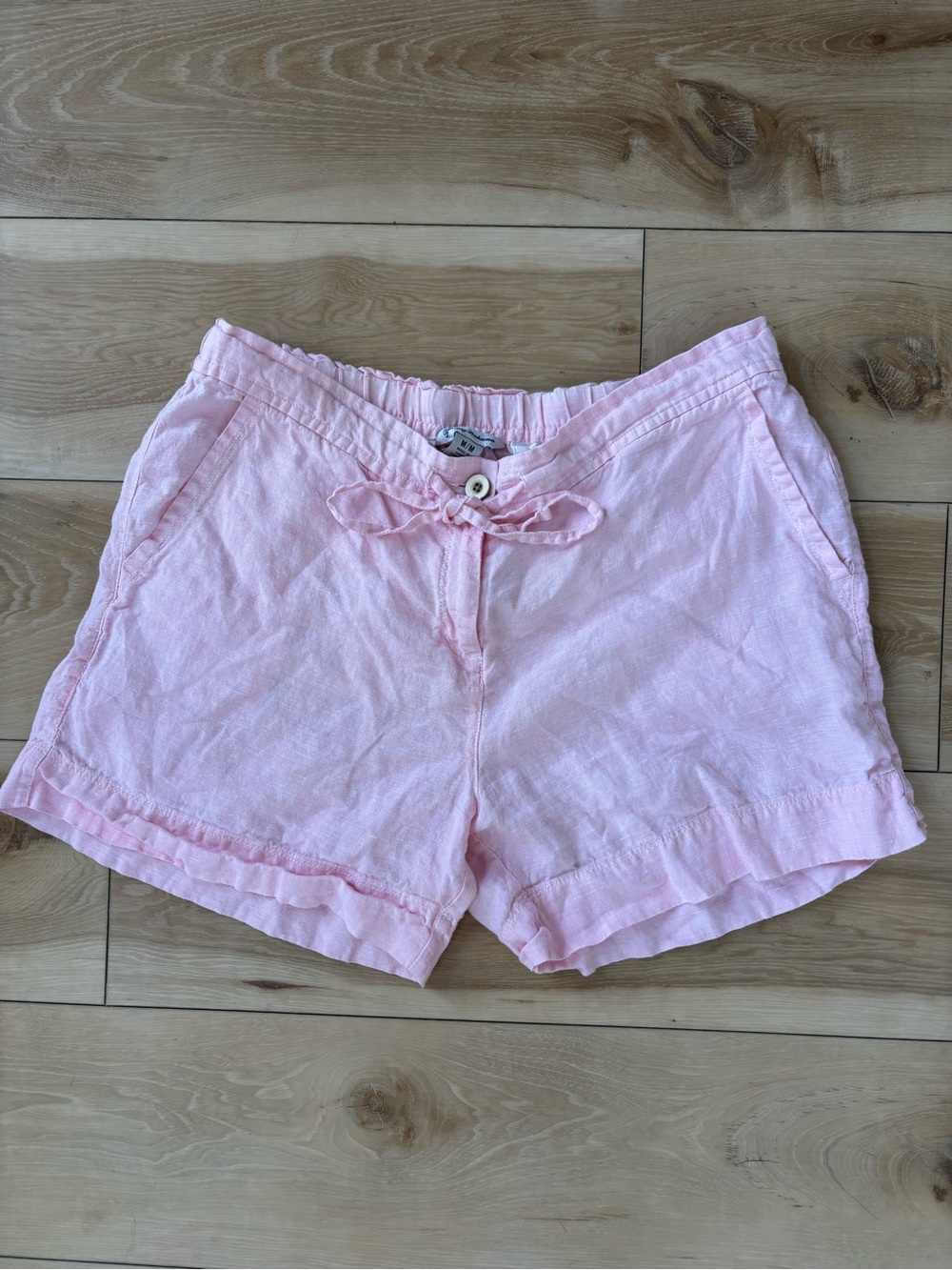 Tommy Bahama 100% Linen Shorts Women Size Med Pink Summer Lightweight